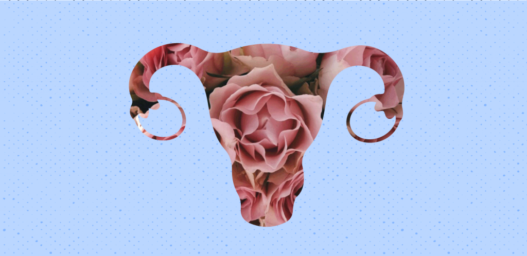 Uterus outline with flower inside