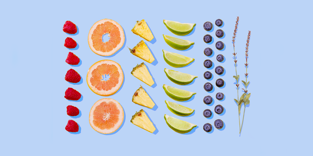 Different fruits and colours
